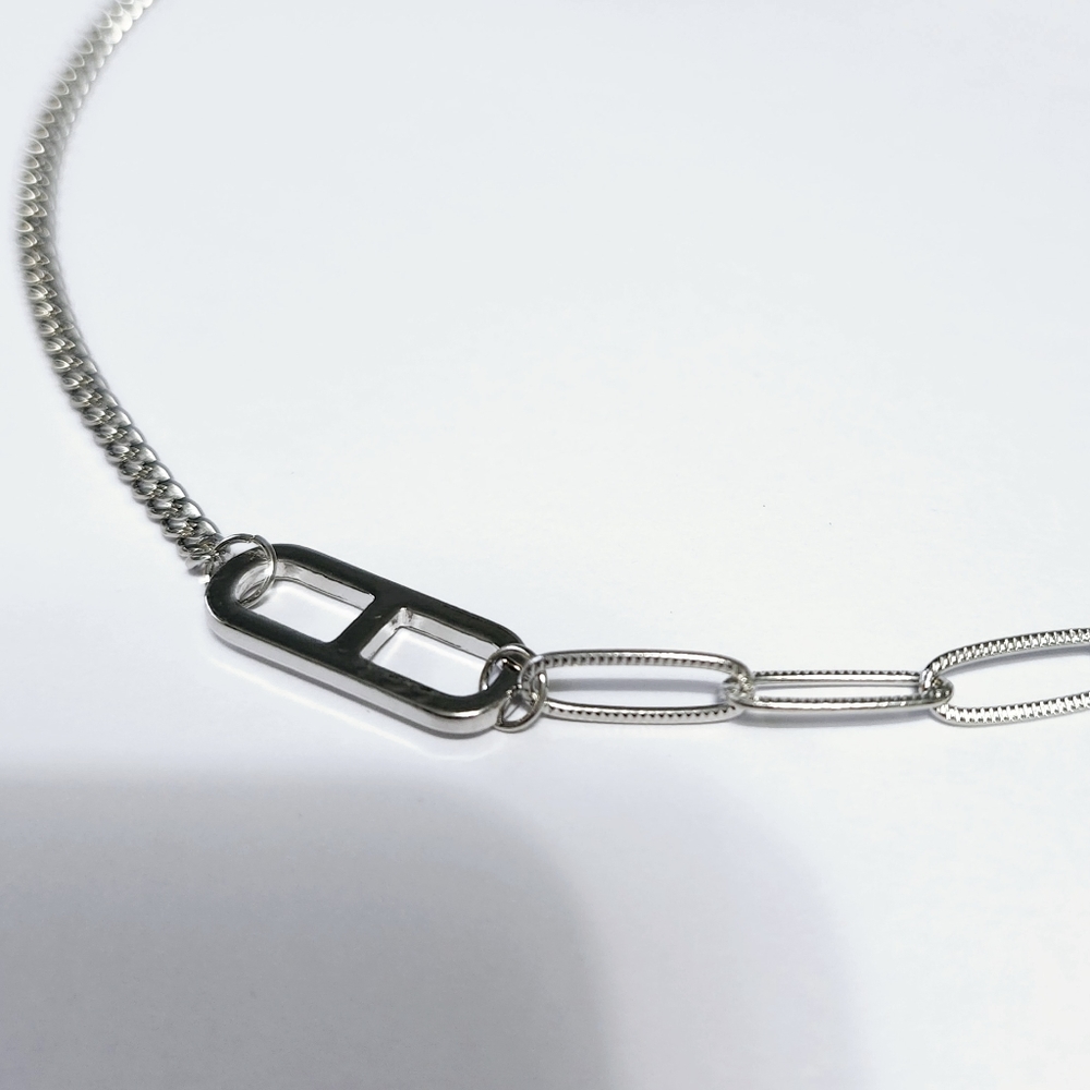 Paperclip duo style Necklace - Picture 5 of 9